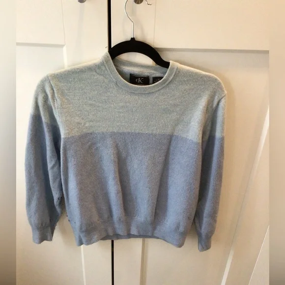Cropped two tone blue Calvin Klein sweater - Picture 1 of 2